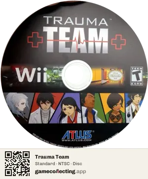 Trauma Team Nintendo Wii, NTSC disc