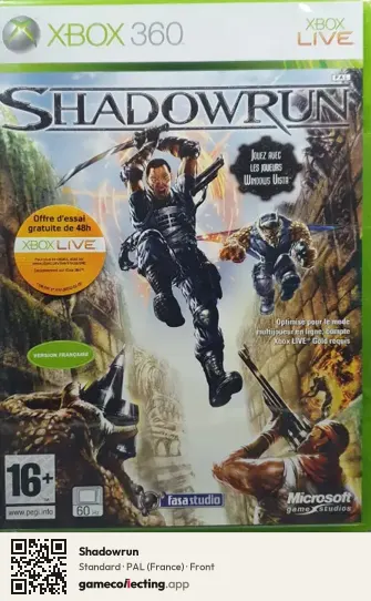 Shadowrun Xbox 360, France box front