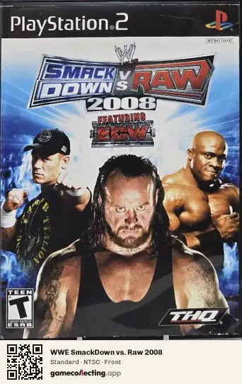 WWE SmackDown vs. Raw 2008 PlayStation 2, NTSC box front
