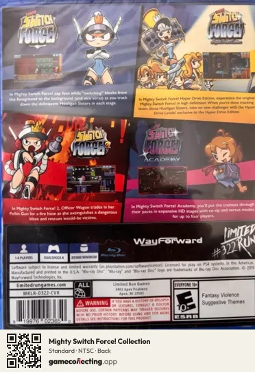 Mighty Switch Force! Collection PlayStation 4, NTSC box back