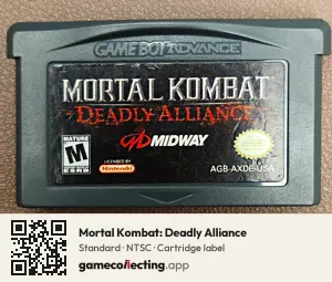 Mortal Kombat: Deadly Alliance Game Boy Advance, NTSC cartridge label