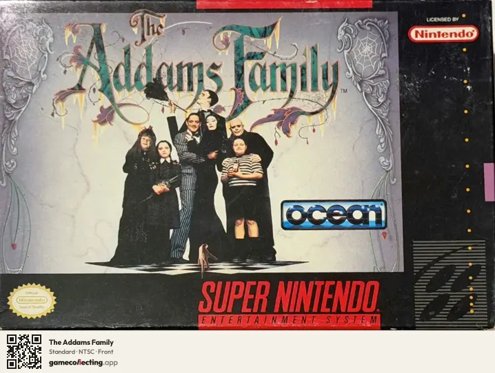 The Addams Family Super Nintendo Entertainment System, NTSC box front