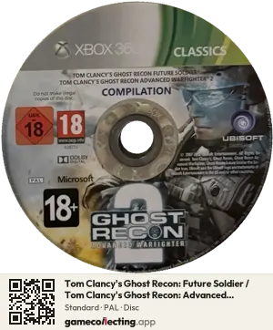 Tom Clancy's Ghost Recon: Future Soldier / Tom Clancy's Ghost Recon: Advanced Warfighter 2 Xbox 360, PAL disc