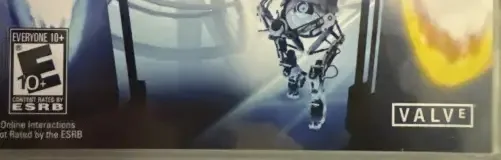 Portal 2, the ESRB box on its front