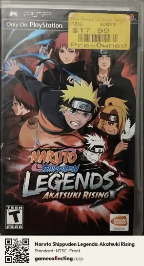 Naruto Shippuden Legends: Akatsuki Rising PlayStation Portable, NTSC box front