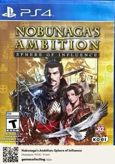 Nobunaga's Ambition: Sphere of Influence PlayStation 4, NTSC box front