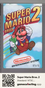 Super Mario Bros. 2 Nintendo Entertainment System, NTSC cartridge label