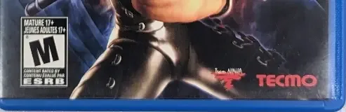 Ninja Gaiden Sigma Plus, the ESRB box on its front