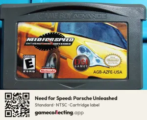 Need for Speed: Porsche Unleashed Game Boy Advance, NTSC cartridge label
