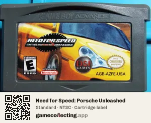 Need for Speed: Porsche Unleashed Game Boy Advance, NTSC cartridge label