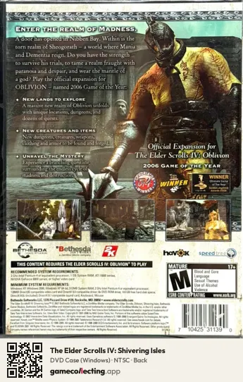 The Elder Scrolls IV: Shivering Isles Computer, NTSC box back