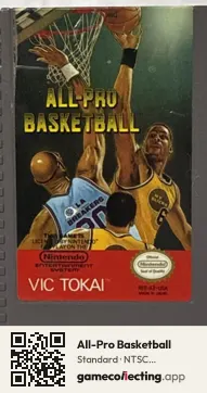 All-Pro Basketball Nintendo Entertainment System, NTSC cartridge label