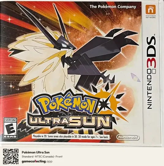 Pokémon Ultra Sun Nintendo 3DS, Canada box front