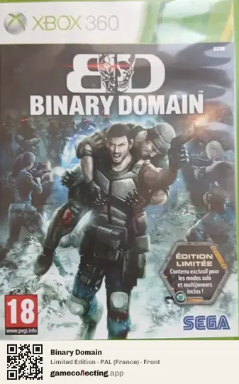 Binary Domain Xbox 360, France box front