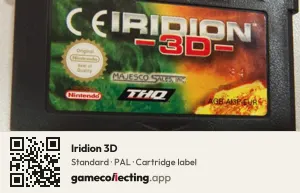 Iridion 3D Game Boy Advance, PAL cartridge label