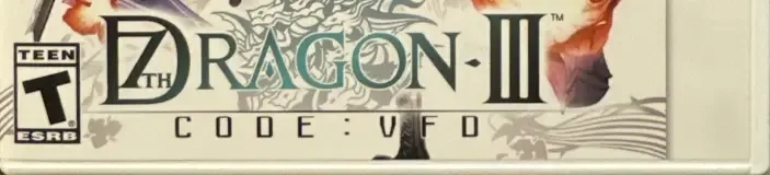 7th Dragon III Code: VFD, the ESRB box on its front
