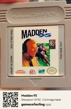 Madden 95 Game Boy, NTSC cartridge label
