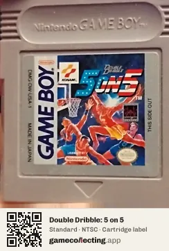Double Dribble: 5 on 5 Game Boy, NTSC cartridge label