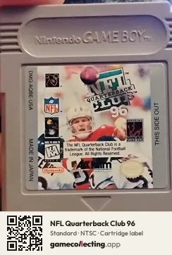 NFL Quarterback Club 96 Game Boy, NTSC cartridge label