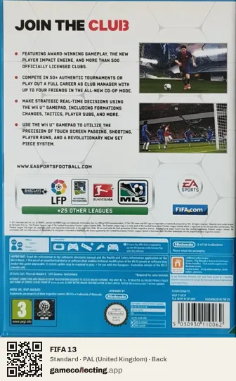 FIFA 13 Nintendo Wii U, United Kingdom box back