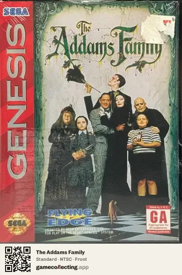 The Addams Family Sega Mega Drive / Genesis, NTSC box front