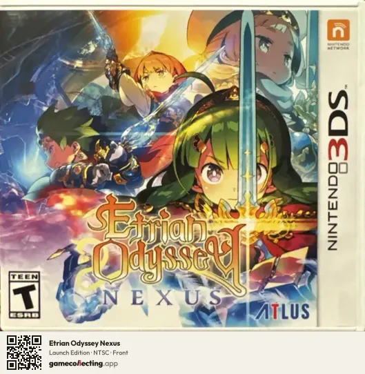 Etrian Odyssey Nexus Nintendo 3DS, NTSC box front