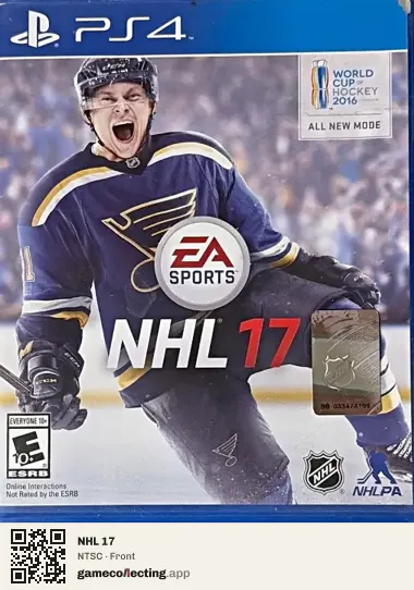 NHL 17 PlayStation 4, NTSC box front