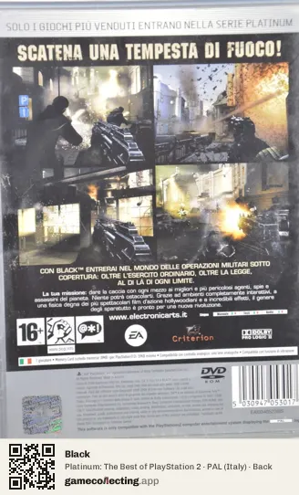 Black PlayStation 2, Italy box back