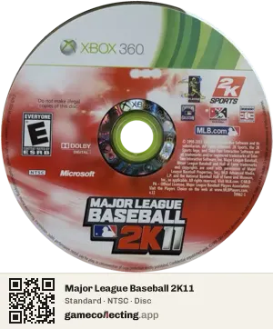 Major League Baseball 2K11 Xbox 360, NTSC disc