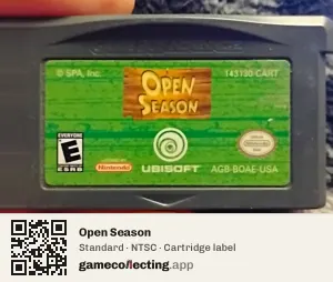 Open Season Game Boy Advance, NTSC cartridge label