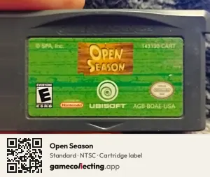 Open Season Game Boy Advance, NTSC cartridge label