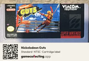 Nickelodeon Guts Super Nintendo Entertainment System, NTSC cartridge label