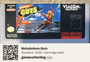 Nickelodeon Guts Super Nintendo Entertainment System, NTSC cartridge label