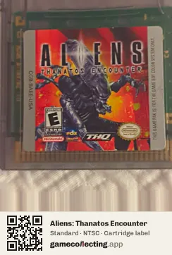 Aliens: Thanatos Encounter Game Boy Color, NTSC cartridge label