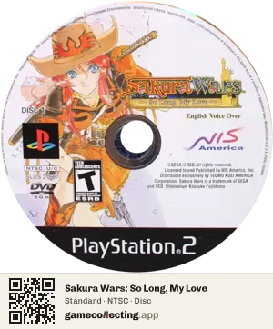 Sakura Wars: So Long, My Love PlayStation 2, NTSC disc