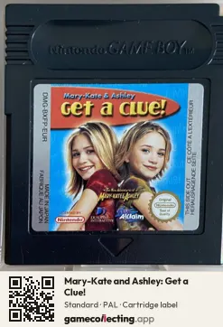 Mary-Kate and Ashley: Get a Clue! Game Boy Color, PAL cartridge label