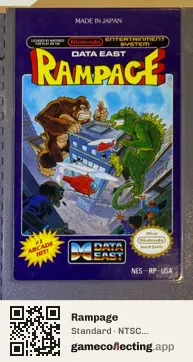 Rampage Nintendo Entertainment System, NTSC cartridge label