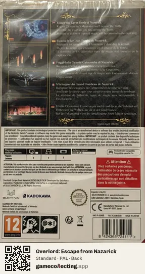 Overlord: Escape from Nazarick Nintendo Switch, PAL box back