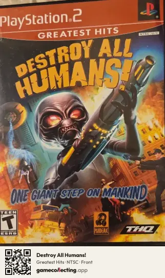 Destroy All Humans! PlayStation 2, NTSC box front