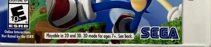 Sonic Lost World, the ESRB box on its front