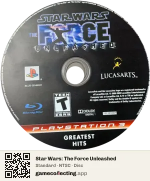 Star Wars: The Force Unleashed PlayStation 3, NTSC disc