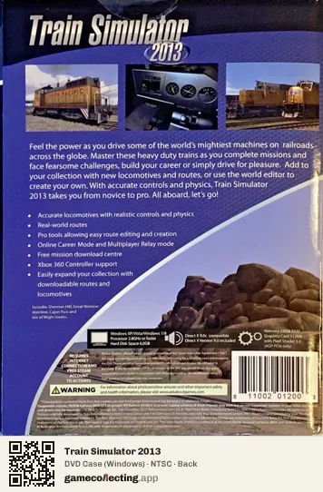 Train Simulator 2013 Computer, NTSC box back