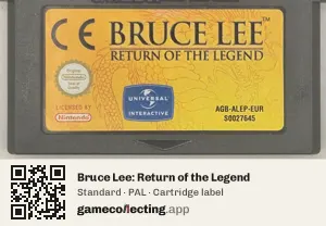 Bruce Lee: Return of the Legend Game Boy Advance, PAL cartridge label