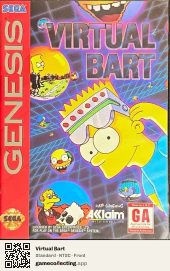 Virtual Bart Sega Mega Drive / Genesis, NTSC box front