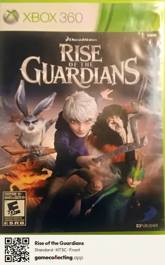 Rise of the Guardians Xbox 360, NTSC box front