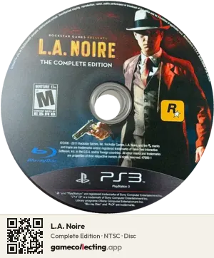 L.A. Noire PlayStation 3, NTSC disc