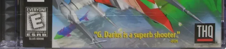 G Darius, the ESRB box on its front