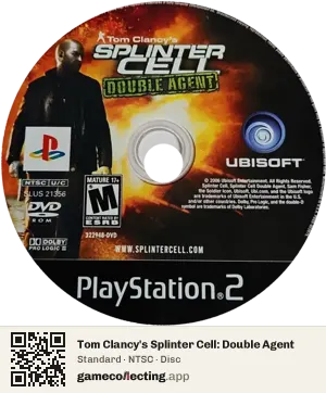 Tom Clancy's Splinter Cell: Double Agent PlayStation 2, NTSC disc