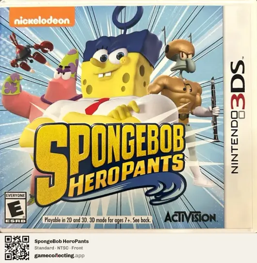 SpongeBob HeroPants Nintendo 3DS, NTSC box front