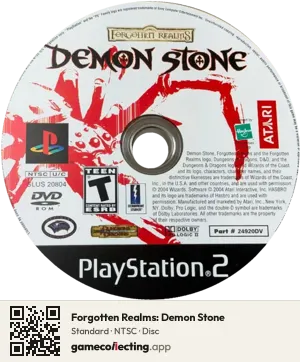 Forgotten Realms: Demon Stone PlayStation 2, NTSC disc